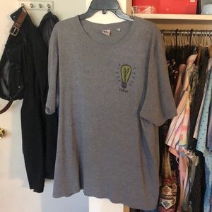 Men’s Junk Food T-Shirt Genius Light Bulb XL Gray